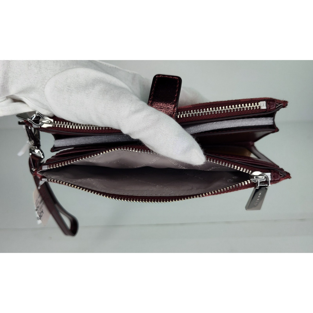 Michael Kors Double Zip Wristlet Wallet-Merlot/Burgundy/Wine-NWT - Picture 7 of 14